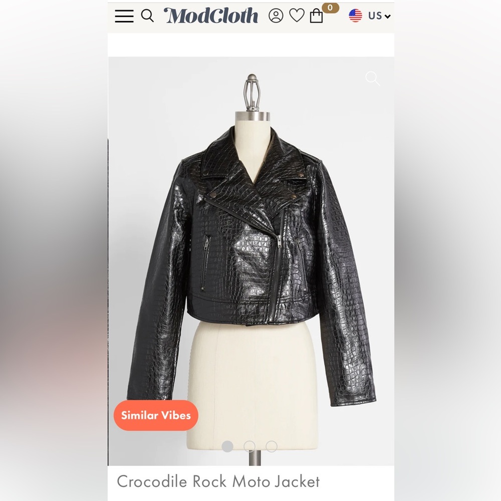 ModCloth Crocodile Rock Moto Jacket Size XL